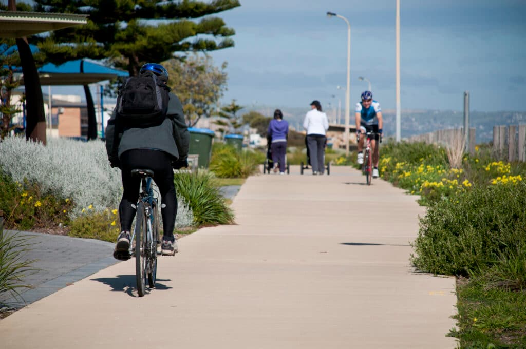 The coastal path that runs along the coastline of Adelaide's western suburbs.